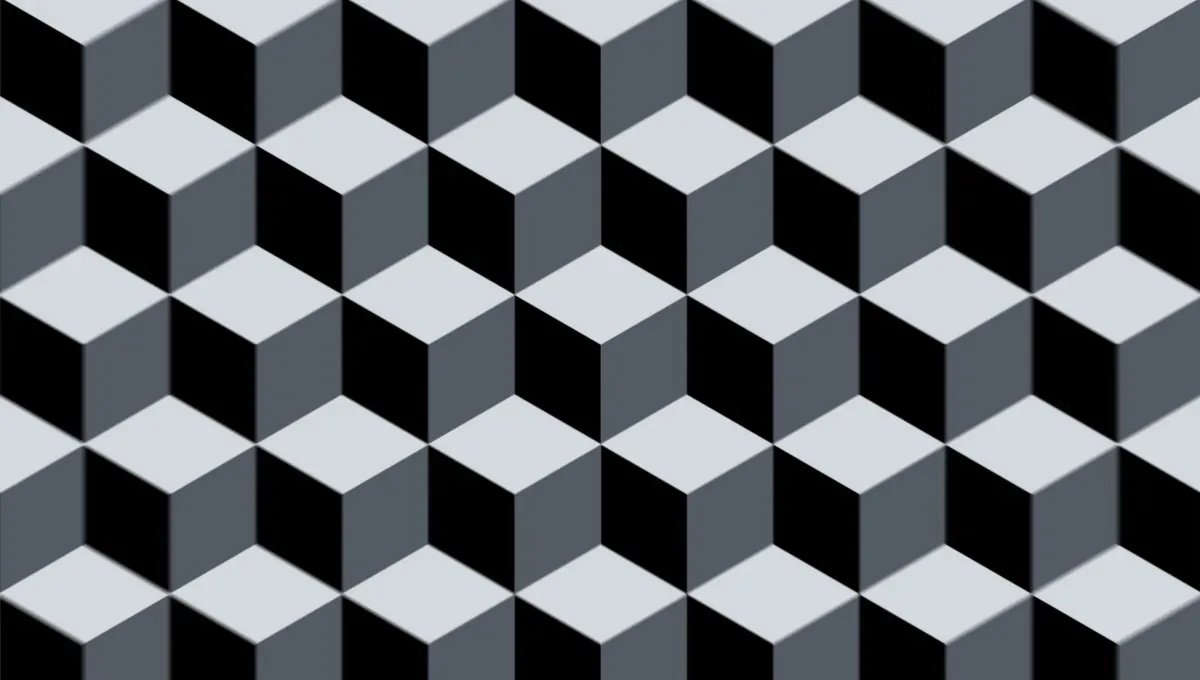 Endless isometric cubes opening the video