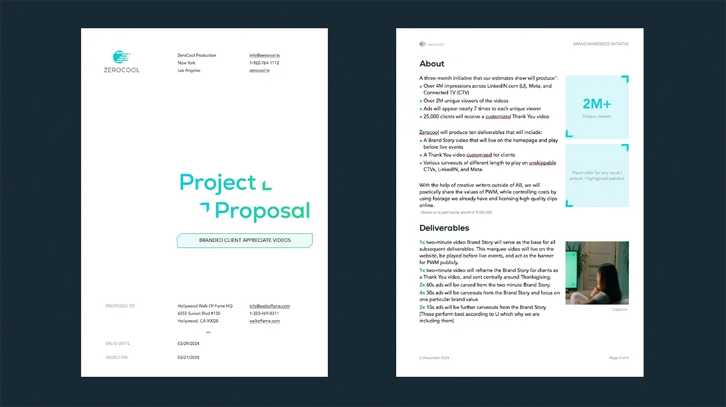 The Pages proposal templates