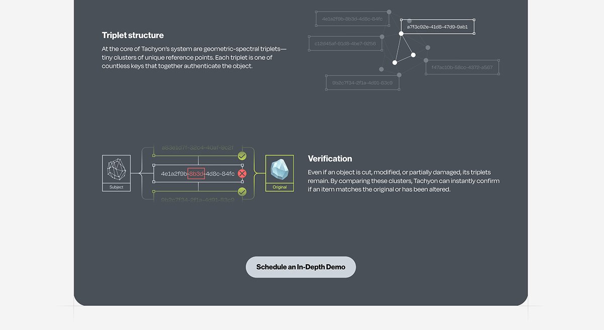 Tachyon website technology section